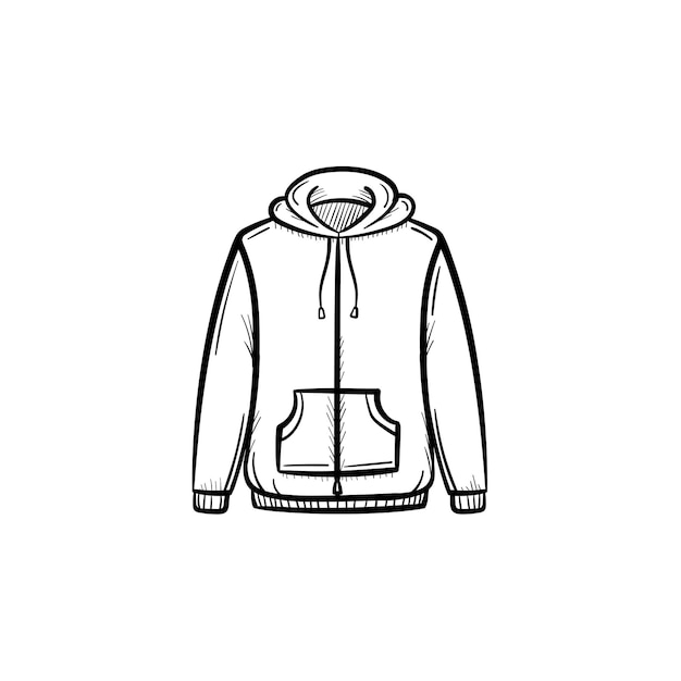 Vector mano dibujada suéter contorno doodle icono. Ilustración de esbozo de suéter para impresión, web, móvil e infografía aislado sobre fondo blanco.