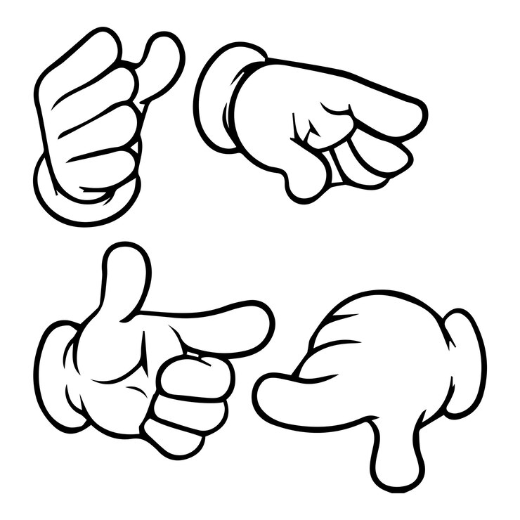 Vector vector de la mano de dibujos animados