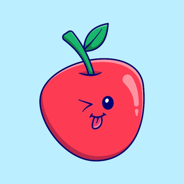 Vector de manzana bonita dibujada a mano icono de ilustración concepto aislado