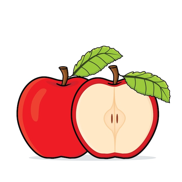 vector de manzana dibujos animados de vector de manzana roja