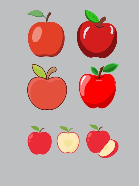 vector de manzana con un diseño de ángel diferente