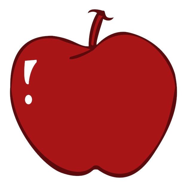 Un vector de manzana roja en un fondo aislado