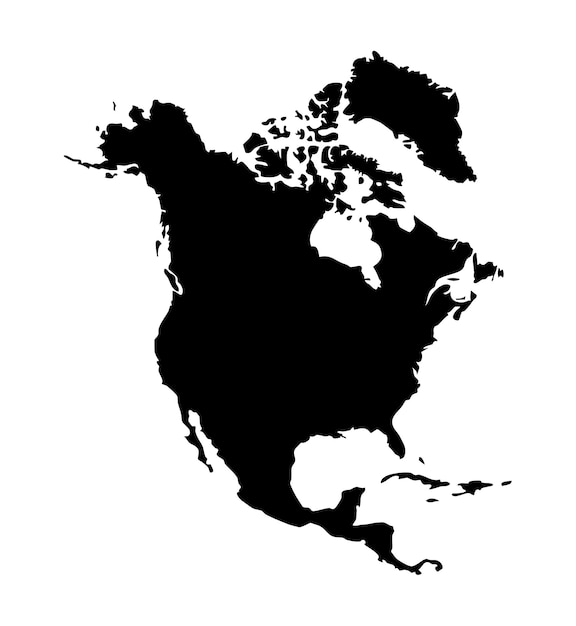 Vector del mapa de América del Norte