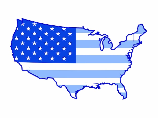 Vector del mapa de América sobre un fondo blanco