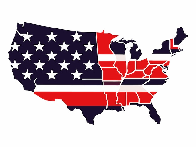 Vector del mapa de América sobre un fondo blanco