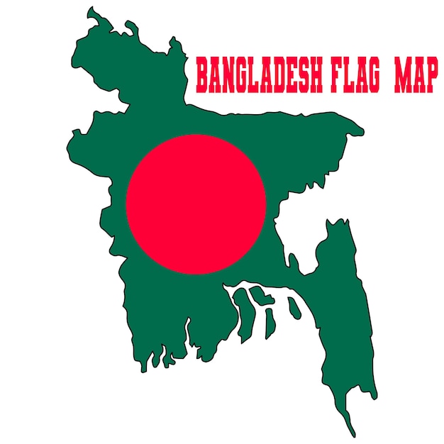 Vector de mapa de bandera de Bangladesh