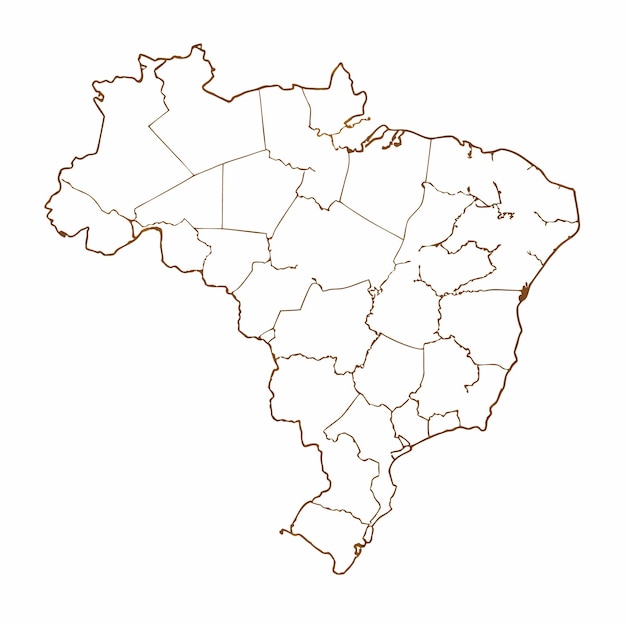 Vector del mapa de Brasil sobre un fondo blanco
