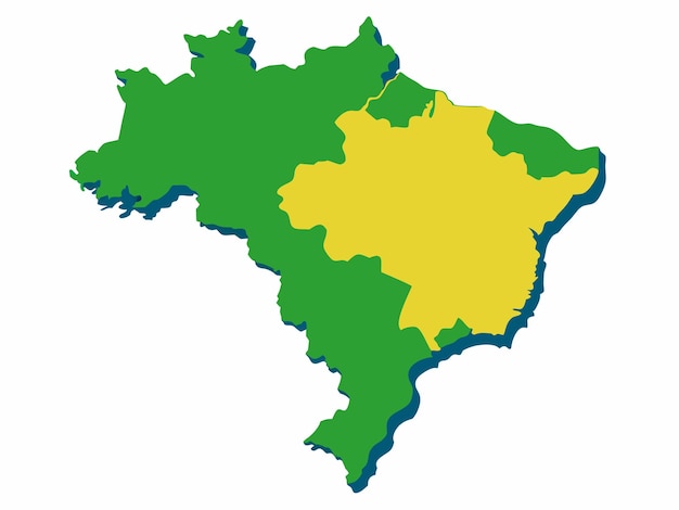 Vector del mapa de Brasil sobre un fondo blanco