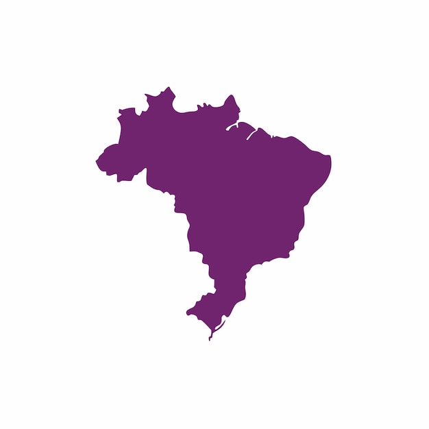 Vector del mapa de Brasil sobre un fondo blanco