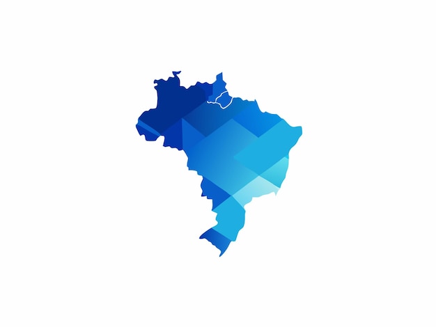 Vector del mapa de Brasil sobre un fondo blanco