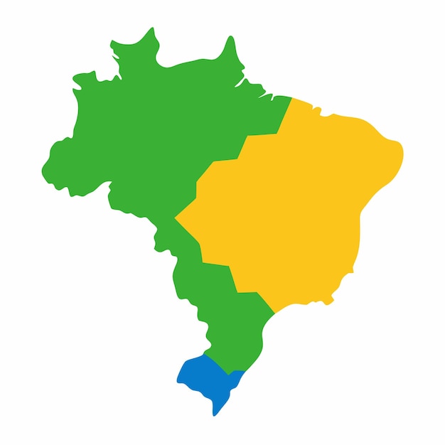 Vector del mapa de Brasil sobre un fondo blanco