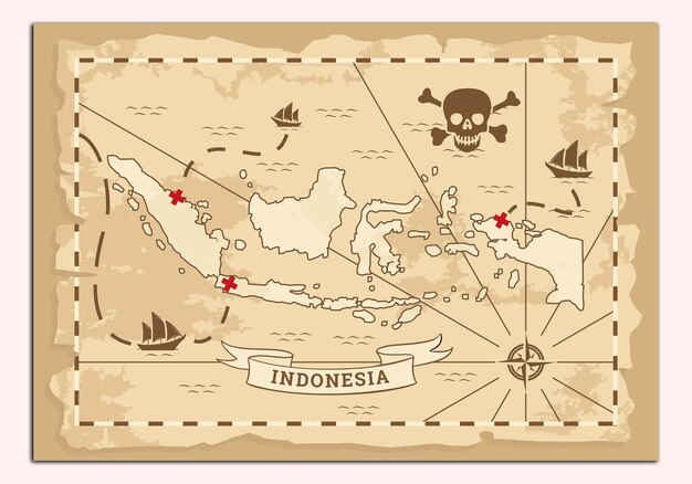 Vector del mapa del camino del tesoro