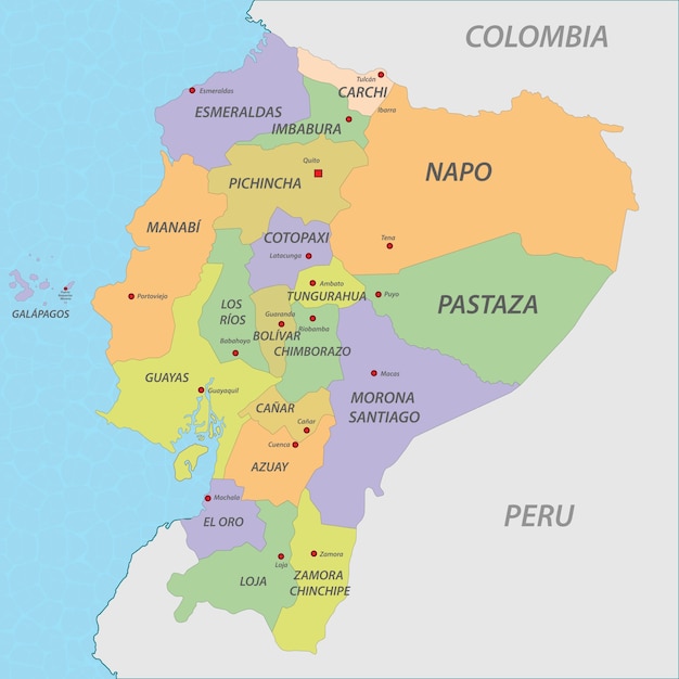Vector de mapa de Ecuador