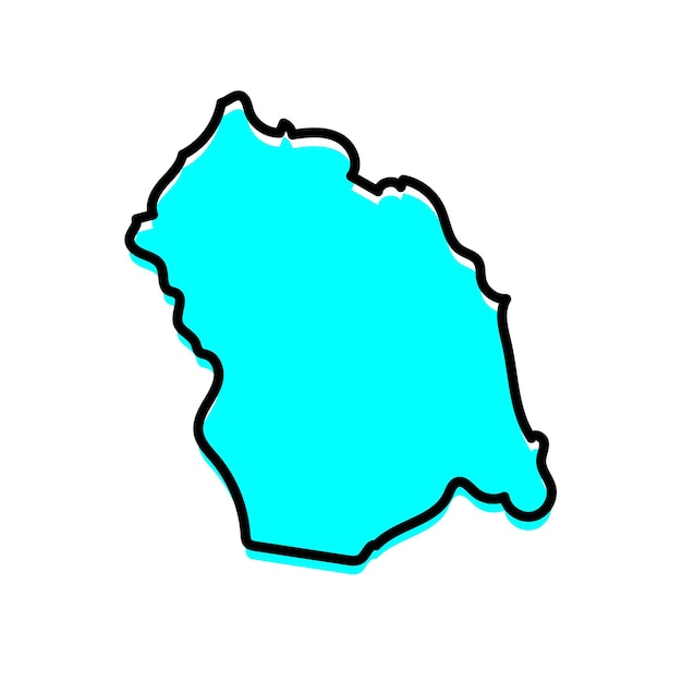 Vector del mapa del estado de Flores del país de Uruguay