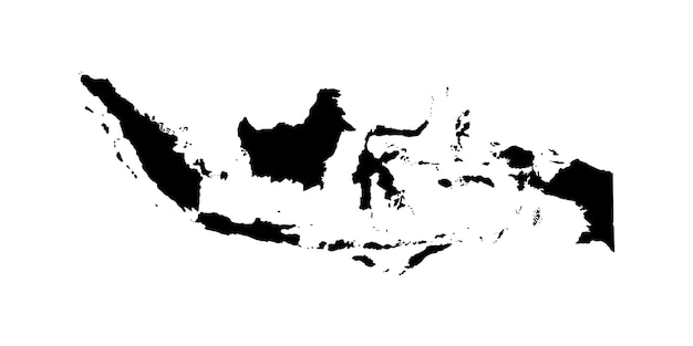 vector de mapa de indonesia en blanco y negro