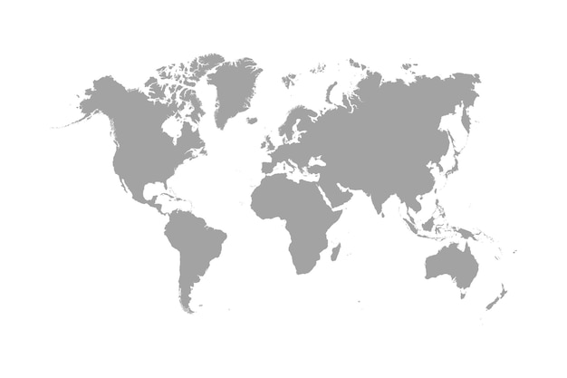 Vector de mapa mundial aislado sobre fondo blanco Tierra plana