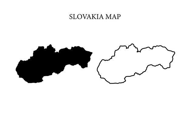 Vector del mapa del país de la región de Eslovaquia