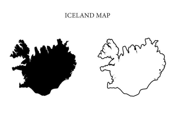 Vector vector del mapa del país de la región de islandia