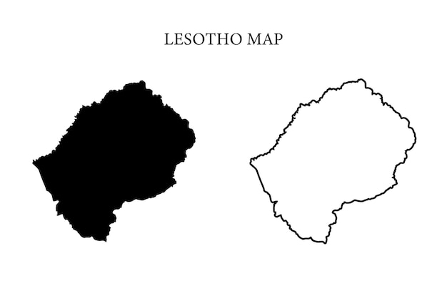 Vector del mapa del país de la región de Lesotho