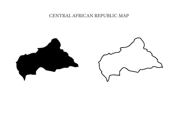 Vector de mapa de país de la región de la República Centroafricana