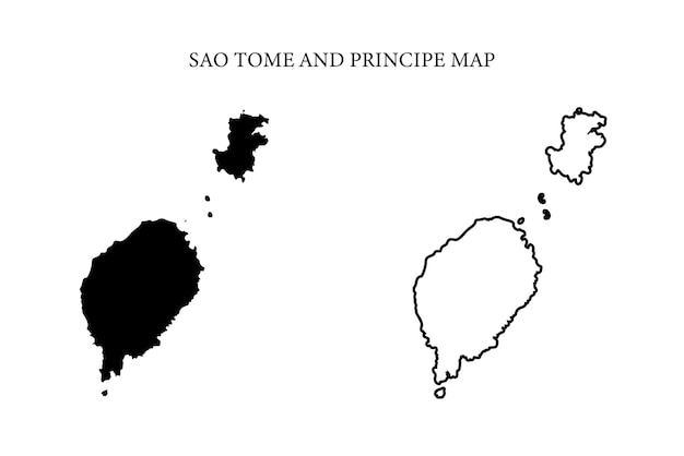 Vector vector del mapa del país de la región de santo tomé y príncipe