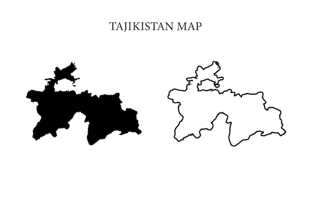Vector vector del mapa del país de la región de tayikistán