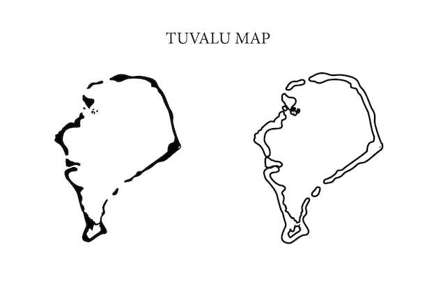 Vector vector del mapa del país de la región de tuvalu