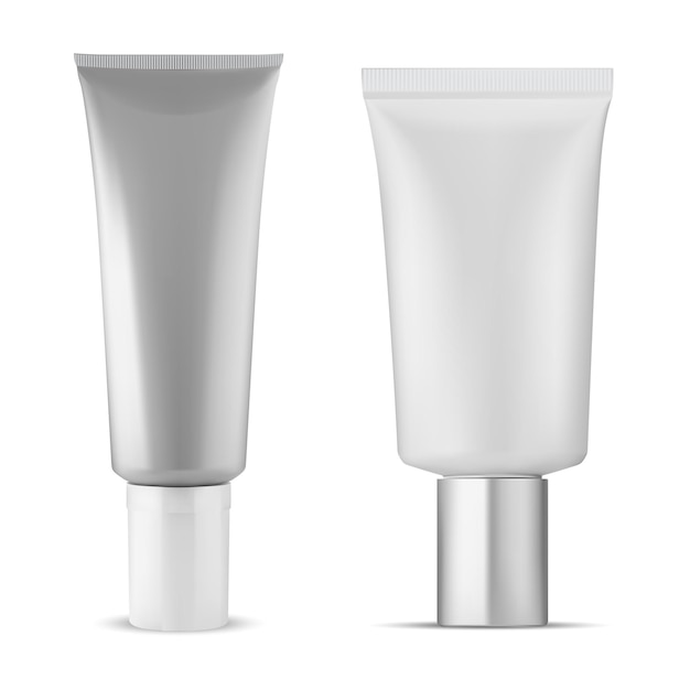 Vector de maqueta en blanco de paquete cosmético de tubo de crema