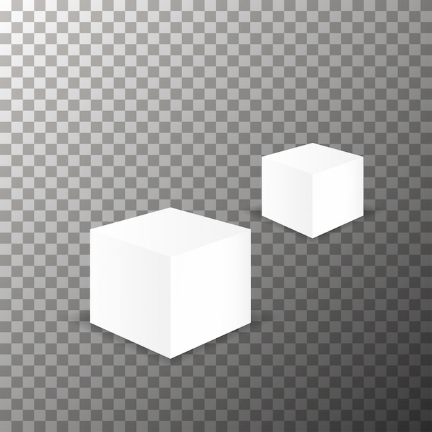 Vector vector de maqueta de cubo en blanco.