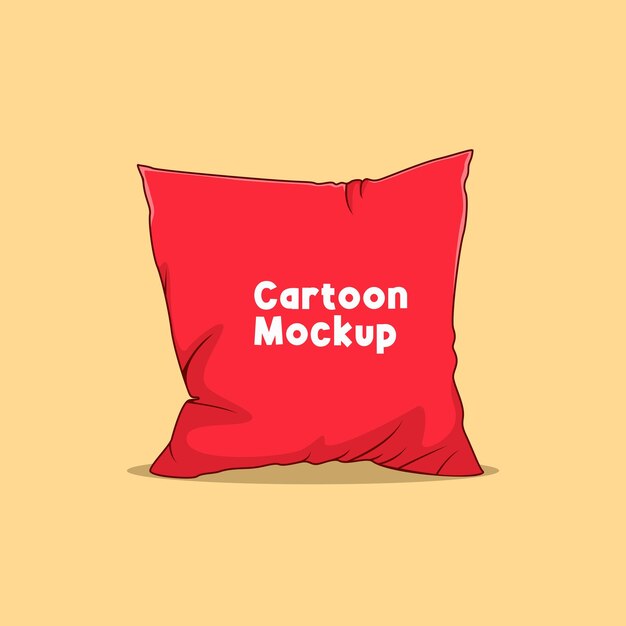 vector de maqueta de dibujos animados de almohada