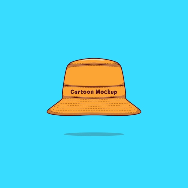 Vector de maqueta de dibujos animados de sombrero de cubo