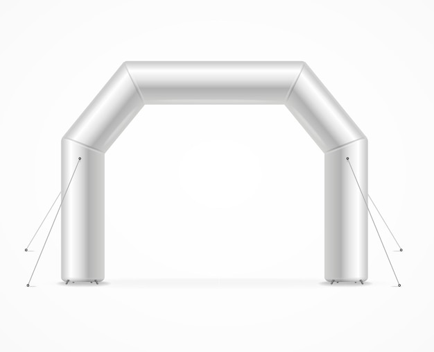 Vector vector de maqueta de plantilla de arco inflable cuadrado en blanco 3d detallado realista