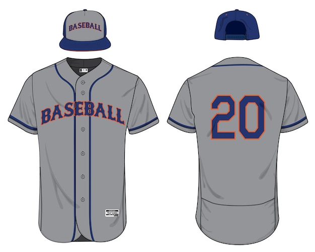 Vector de maqueta de plantilla de uniforme de camiseta de béisbol