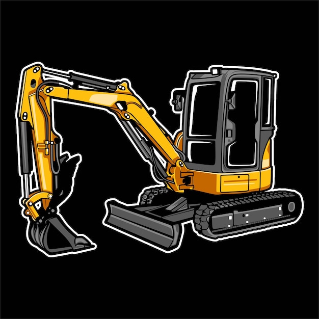 Vector de máquina de equipo de construcción de excavadora