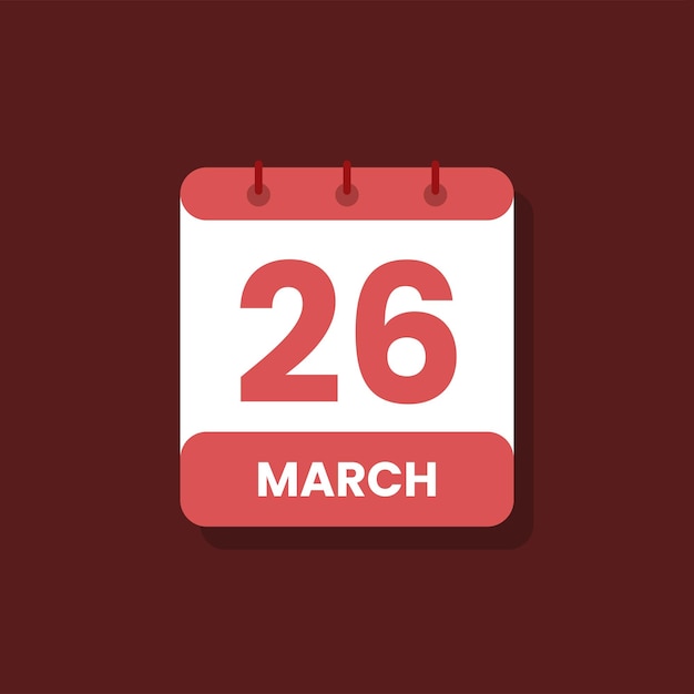 Vector de marcha plana del icono de la fecha y el mes del calendario