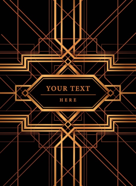 Vector de marco Art deco, el gran estilo Gatsby Deco.
