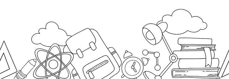 Vector vector marco sin costuras de vuelta a la escuela marco lindo en el tema de la educación escuela y el espacio