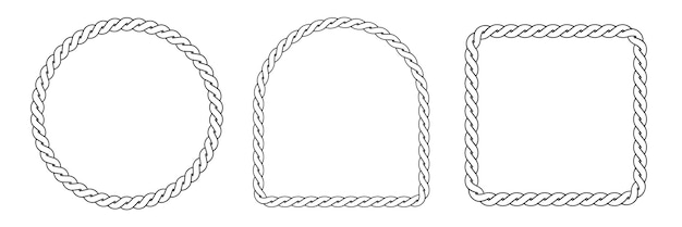 Vector de marco de cuerda Marco ornamental de cuerda