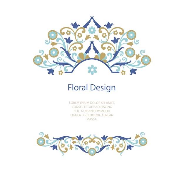 Vector marco decorativo ornamental de lujo borde floral este.