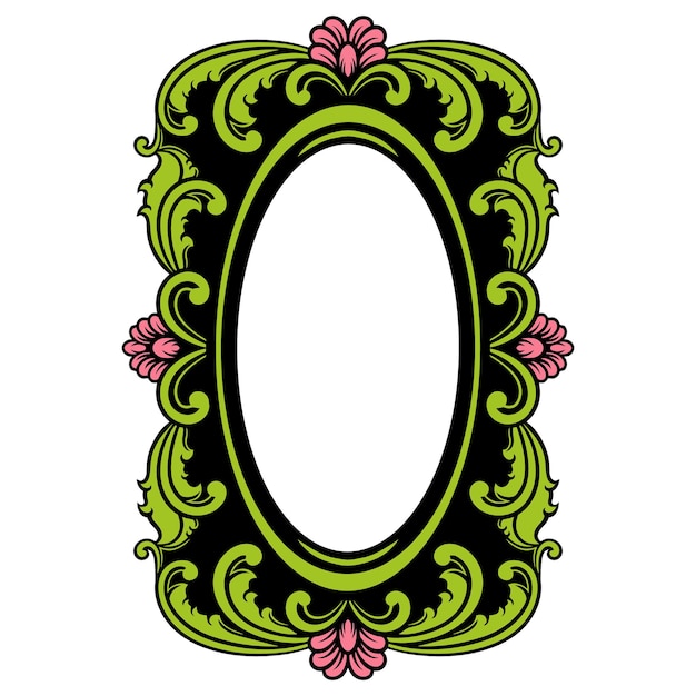 Vector de marco de espejo de lujo de época