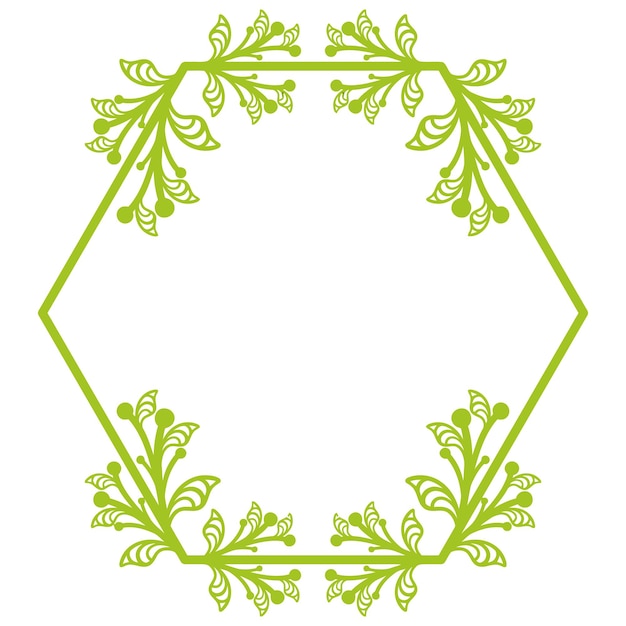 Vector de marco floral hexagonal