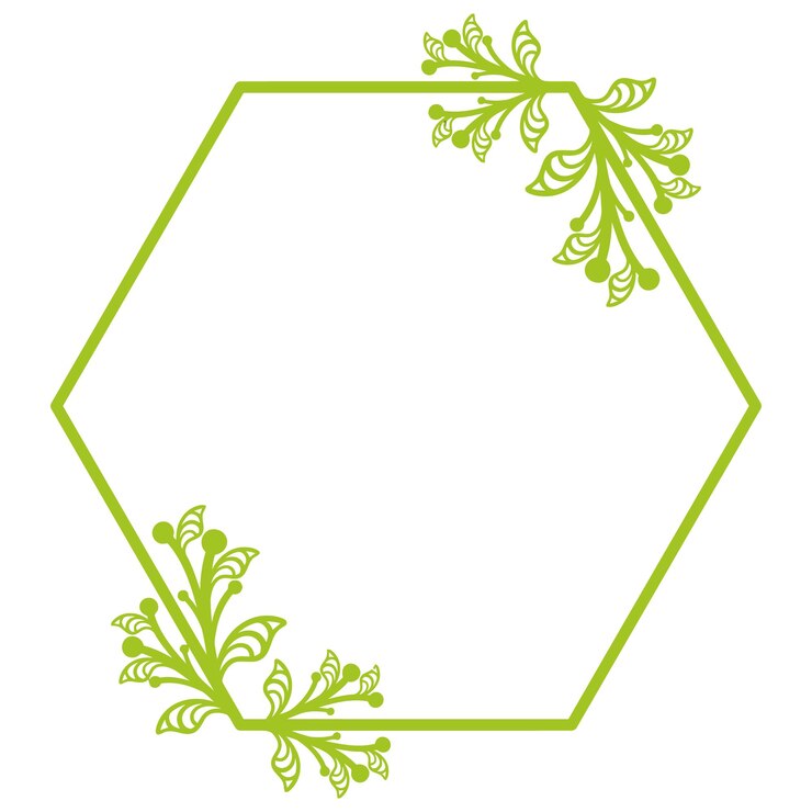 Vector vector de marco floral hexagonal