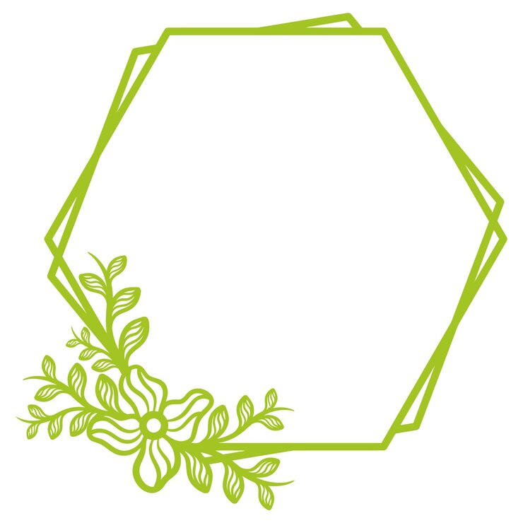 Vector vector de marco floral hexagonal