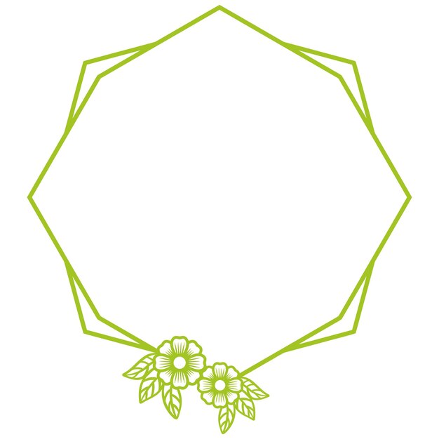 Vector de marco floral hexagonal