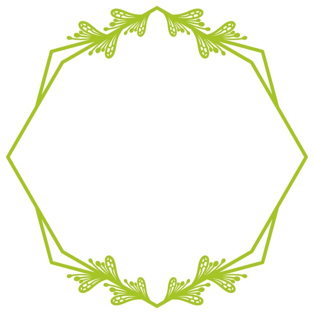 Vector de marco floral hexagonal
