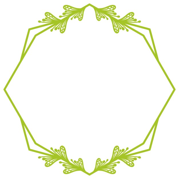 Vector de marco floral hexagonal