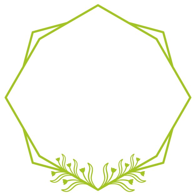 Vector de marco floral hexagonal