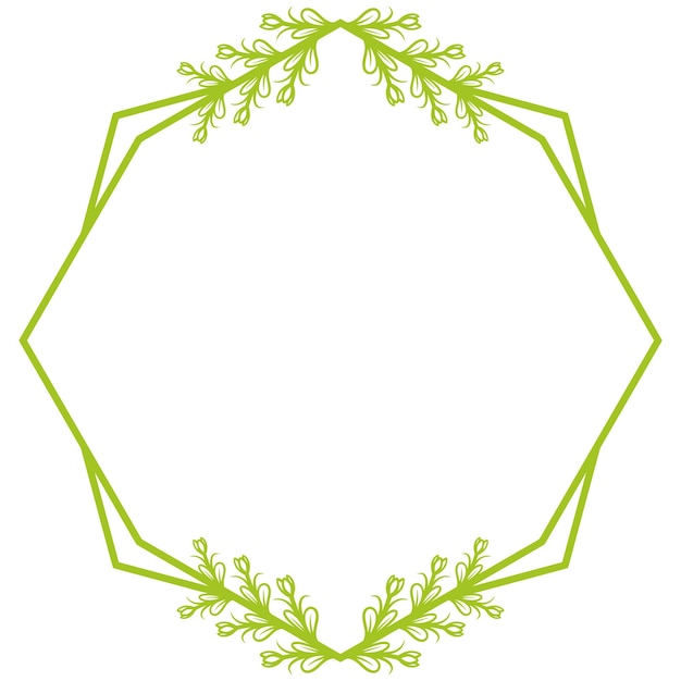 Vector de marco floral hexagonal