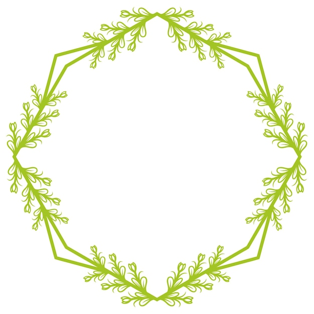 Vector de marco floral hexagonal