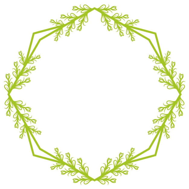 Vector de marco floral hexagonal